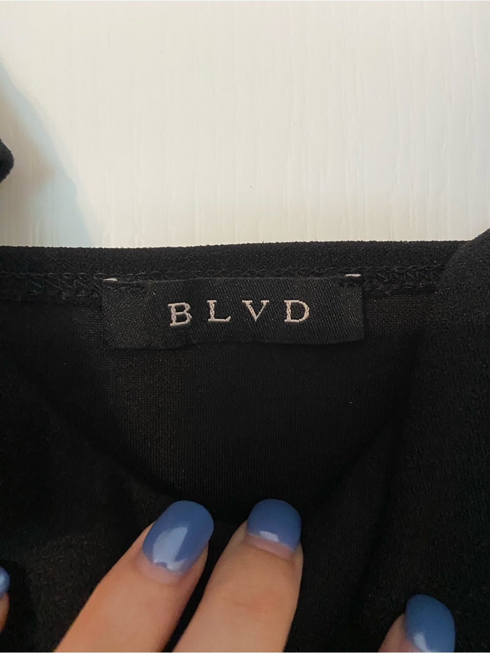BLVD Black Ruffle-Shoulder Cropped Tank - Picture 3 of 5